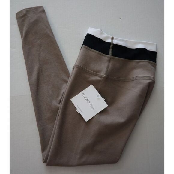 Beyond Yoga SD3545 Women's Sz M Beige Horizon Colorblock MIDI Leggings - Picture 11 of 13